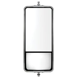 UP60029-7" X 16" 430 Stainless Steel West Coast Style Mirror With Convex Lower Mirror - Non Heated