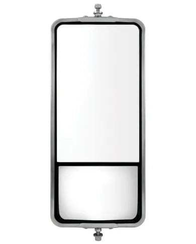 UP60029-7" X 16" 430 Stainless Steel West Coast Style Mirror With Convex Lower Mirror - Non Heated