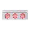 UP61702-Stainless Top Mud Flap Plate With 3X 36 LED 4" Lights & Visors - Red LED/Red Lens (Each)