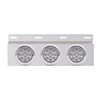 UP61705-Stainless Top Mud Flap Plate With 3X 12 LED 4" Lights & Visors - Red LED/Clear Lens (Each)
