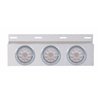 UP61707-Stainless Top Mud Flap Plate With 3X 10 LED 4" Lights & Visors - Red LED/Clear Lens (Each)