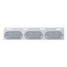 UP61711-Stainless Top Mud Flap Plate With 3X 19 LED 6" Oval Lights & Visors - Red LED/Clear Lens (Each)