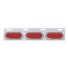 UP61712-Stainless Top Mud Flap Plate With Three 12 LED Lights & Visor - Red LED/Red Lens (Each)