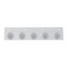 UP61717-Stainless Top Mud Flap Plate With 5X 9 LED 2" Lights & Visors - Red LED/Clear Lens (Each)