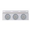 UP61759-Stainless Top Mud Flap Plate With 3X 7 LED 4" Lights & Visors - Red LED/Clear Lens (Each)