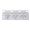 UP61761-Stainless Top Mud Flap Plate With 3X 21 LED 4" GloLight & Visors - Red LED/Clear Lens (Each)