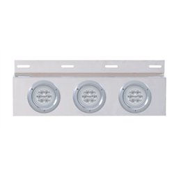 UP61861-Stainless Top Mud Flap Plate With 3X 21 LED 4" GloLight & Bezels - Red LED/Clear Lens (Each)