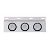 UP61961-Stainless Top Mud Flap Plate With 3X 21 LED 4" GloLight & Grommets - Red LED/Clear Lens (Each)