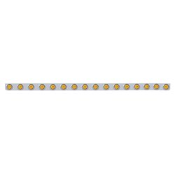 UP62736-79-1/2" Stainless Bumper Light Bracket With 16X 9 LED 2" Lights & Visors - Amber LED/Amber Lens