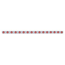 UP62738-79-1/2" Stainless Bumper Light Bracket With 16X 9 LED 2" Lights & Visors - Red LED/Red Lens