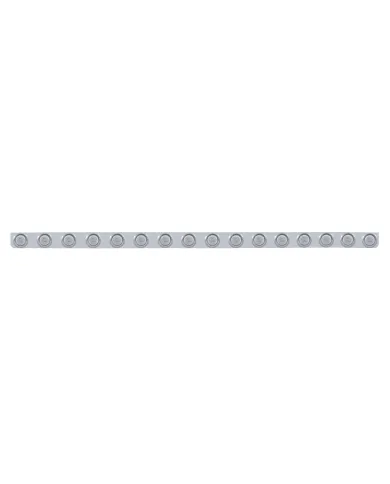 UP62739-79-1/2" Stainless Bumper Light Bracket With 16X 9 LED 2" Lights & Visors - Red LED/Clear Lens