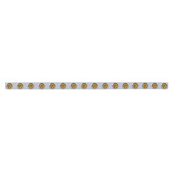 UP62740-79-1/2" SS Bumper Light Bracket With 16X 9 LED 2" Reflector Lights & Visors -Amber LED & Lens
