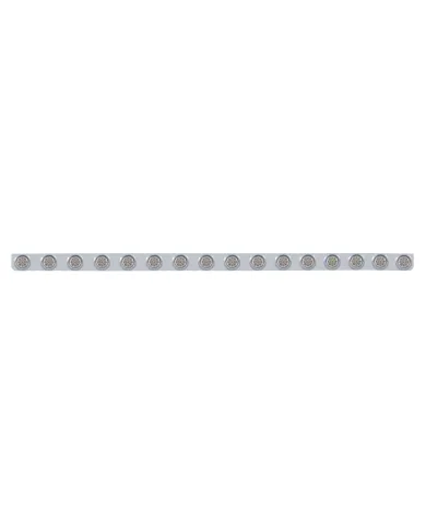 UP62741-79-1/2" SS Bumper Light Bracket With 16X 9 LED 2" Reflector Lights & Visors -Amber LED/Clear Lens
