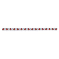 UP62742-79-1/2" SS Bumper Light Bracket With 16X 9 LED 2" Reflector Lights & Visors -Red LED & Lens