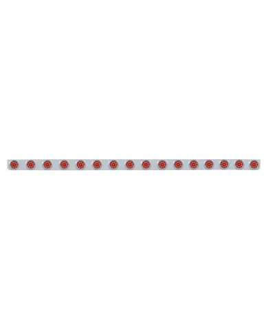 UP62742-79-1/2" SS Bumper Light Bracket With 16X 9 LED 2" Reflector Lights & Visors -Red LED & Lens