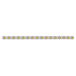 UP62744-79-1/2" SS Bumper Light Bracket With 16X 7 LED 2" Reflector Lights & Visors -Amber LED & Lens