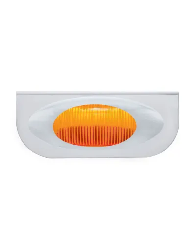 UP20624-Stainless Light Bracket With 12 LED "Phantom I" Light & Bezel - Amber LED/Amber Lens