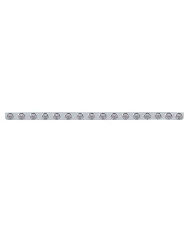 UP62749-79-1/2" SS Bumper Light Bracket With 16X 9 LED 2" Beehive Lights & Visors -Amber LED/Clear Lens