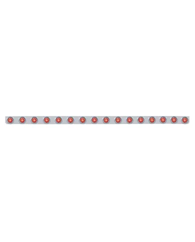 UP62750-79-1/2" SS Bumper Light Bracket With 16X 9 LED 2" Beehive Lights & Visors -Red LED & Lens