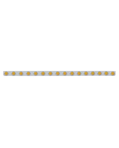 UP62836-79-1/2" Stainless Bumper Light Bracket With 16X 9 LED 2" Lights & Bezels - Amber LED/Amber Lens