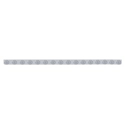 UP62837-79-1/2" Stainless Bumper Light Bracket With 16X 9 LED 2" Lights & Bezels - Amber LED/Clear Lens