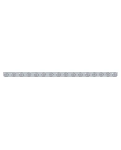 UP62837-79-1/2" Stainless Bumper Light Bracket With 16X 9 LED 2" Lights & Bezels - Amber LED/Clear Lens