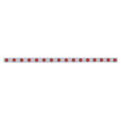UP62838-79-1/2" Stainless Bumper Light Bracket With 16X 9 LED 2" Lights & Bezels - Red LED/Red Lens