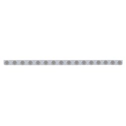 UP62841-79-1/2" SS Bumper Light Bracket With 16X 9 LED 2" Reflector Lights & Bezels -Amber LED/Clear Lens
