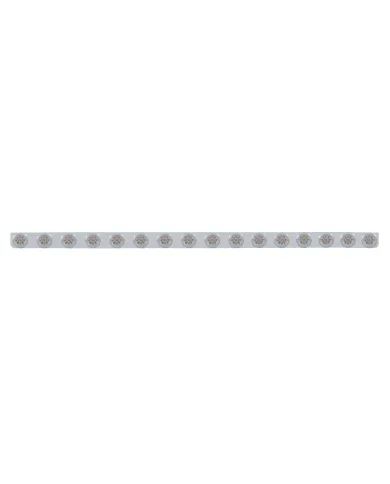 UP62841-79-1/2" SS Bumper Light Bracket With 16X 9 LED 2" Reflector Lights & Bezels -Amber LED/Clear Lens