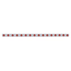 UP62842-79-1/2" SS Bumper Light Bracket With 16X 9 LED 2" Reflector Lights & Bezels -Red LED & Lens