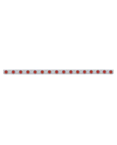 UP62842-79-1/2" SS Bumper Light Bracket With 16X 9 LED 2" Reflector Lights & Bezels -Red LED & Lens