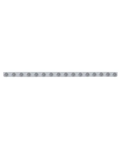 UP62843-79-1/2" SS Bumper Light Bracket With 16X 9 LED 2" Reflector Lights & Bezels -Red LED/Clear Lens
