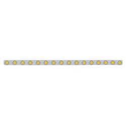 UP62844-79-1/2" SS Bumper Light Bracket With 16X 7 LED 2" Reflector Lights & Bezels -Amber LED & Lens