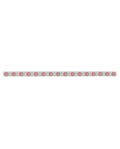 UP62846-79-1/2" SS Bumper Light Bracket With 16X 7 LED 2" Reflector Lights & Bezels -Red LED & Lens