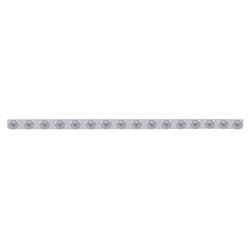 UP62849-79-1/2" SS Bumper Light Bracket With 16X 9 LED 2" Beehive Lights & Bezels -Amber LED/Clear Lens