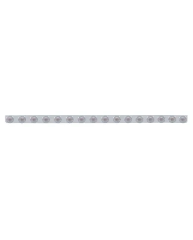 UP62851-79-1/2" SS Bumper Light Bracket With 16X 9 LED 2" Beehive Lights & Bezels -Red LED/Clear Lens