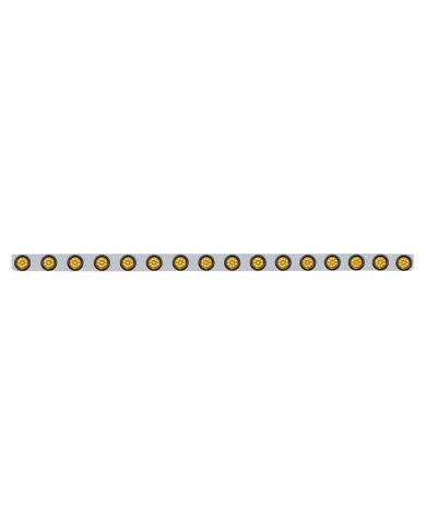 UP62936-79-1/2" Stainless Bumper Light Bracket With 16X 9 LED 2" Light & Grommets - Amber LED/Amber Lens