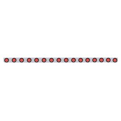 UP62938-79-1/2" Stainless Bumper Light Bracket With 16X 9 LED 2" Light & Grommets - Red LED/Red Lens