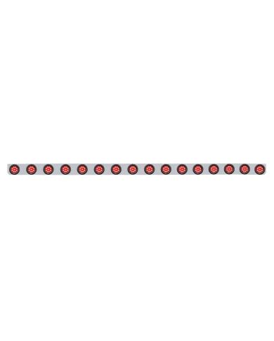 UP62938-79-1/2" Stainless Bumper Light Bracket With 16X 9 LED 2" Light & Grommets - Red LED/Red Lens