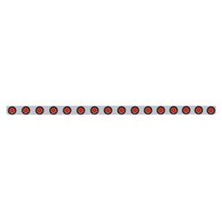 UP62942-79-1/2" SS Bumper Light Bracket With 16X 9 LED 2" Reflector Light -Red LED & Lens