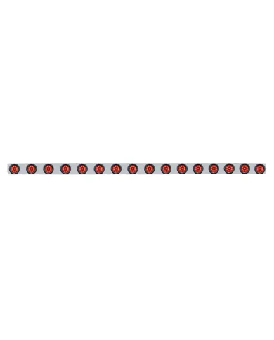 UP62942-79-1/2" SS Bumper Light Bracket With 16X 9 LED 2" Reflector Light -Red LED & Lens