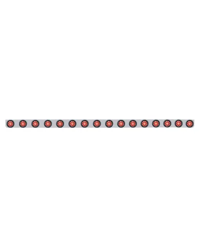 UP62950-79-1/2" SS Bumper Light Bracket With 16X 9 LED 2" Beehive Light -Red LED & Lens