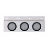 UP63703-Stainless Top Mud Flap Plate With 3X 36 LED 4" Lights & Grommets - Red LED/Clear Lens (Each)