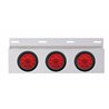 UP63706-Stainless Top Mud Flap Plate With 3X 10 LED 4" Lights & Grommets - Red LED/Red Lens (Each)