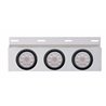 UP63707-Stainless Top Mud Flap Plate With 3X 10 LED 4" Lights & Grommets - Red LED/Clear Lens (Each)