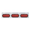 UP63710-Stainless Top Mud Flap Plate With 3X 19 LED 6" Oval Lights & Grommets - Red LED/Red Lens (Each)