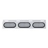 UP63711-Stainless Top Mud Flap Plate With 3X 19 LED 6" Oval Lights & Grommets - Red LED/Clear Lens (Each)