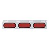 UP63712-Stainless Top Mud Flap Plate With Three 12 LED Lights & Grommet - Red LED/Red Lens (Each)