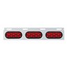 UP63714-Stainless Top Mud Flap Plate With Three 10 LED Lights & Grommet - Red LED/Red Lens (Each)