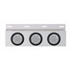 UP63759-Stainless Top Mud Flap Plate With 3X 7 LED 4" Reflector Lights & Grommets - Red LED/Clear Lens (Each)